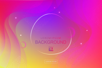 Multicolor iridescent design with gradient, abstract wavy shapes
