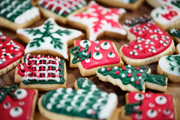 Fototapeta na wymiar A bunch of Christmas themed cookies