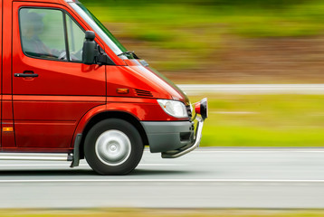 fast moving van