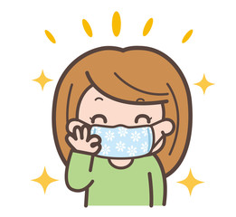 手作りマスク　女性