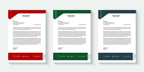 Professional modern business letterhead design set vector illustraiton template