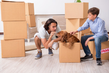 Young family moving to new flat