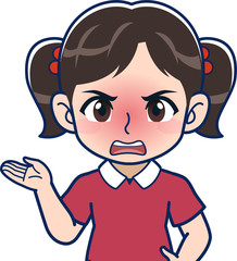 Obraz premium 赤い服の女子小学生