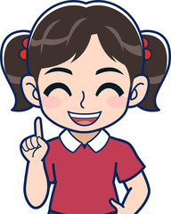 赤い服の女子小学生