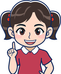 赤い服の女子小学生