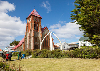 Port Stanley, Falkland Islands, Christ Church Cathedral.
 Christ Church Cathedral is located on Ross road. It is the southernmost Anglican Cathedral in the world, consecrated in 1892. It is a parish C