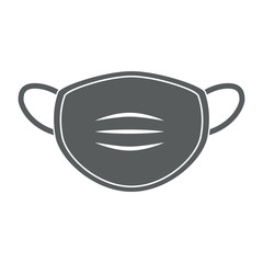 Medical face mask icon. Vector icon isolated on white background. Grey
