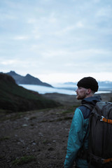Fototapeta na wymiar Traveler in Iceland