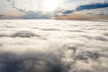 Landscape view of clouds over rural Normandy