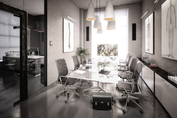 Office Design: Meeting (desaturated) - 3d visualization