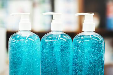 Hand sanitizer in pump bottles