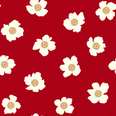 Seamless pattern material of an abstract flower,