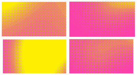 Fototapeta premium Pink background with dots. Set abstract background with halftone dots design. Vector illustration for comic book.