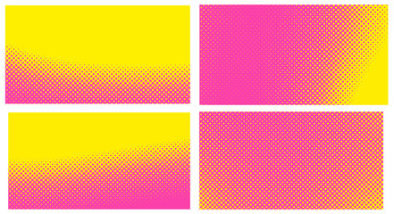 Pink background with dots. Set abstract background with halftone dots design. Vector illustration for comic book.