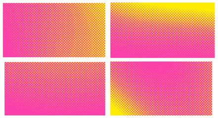 Pink background with dots. Set abstract background with halftone dots design. Vector illustration for comic book.