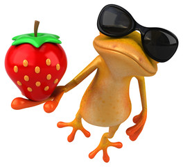 Fun yellow frog - 3D Illustration