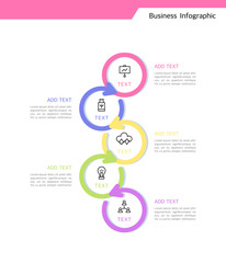Curved geometric business infographic design

