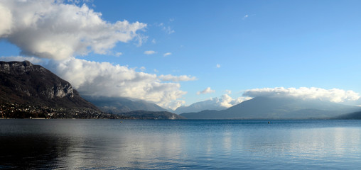 Annecy lake and mountains