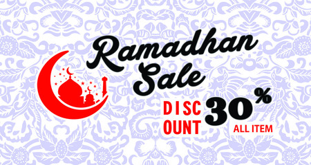 Ramadan sale offer banner design, Promotion poster, voucher, discount, label, greeting card of Ramadan Kareem, modern 

design background illustration