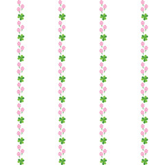 Floral striped pattern. Illustration of stripes made of clover on a white background. Vector 8 EPS.
