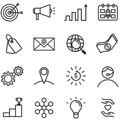 Set of sale and marketing icon.Size 640x640px thin line perfect icon Vector illustrator