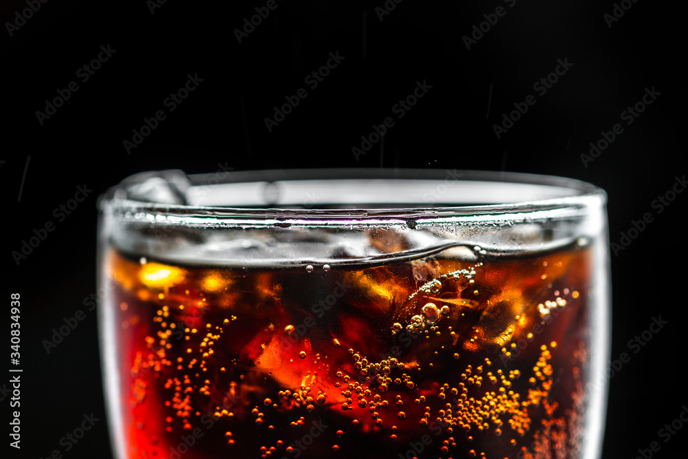 Sticker Fizzy cola drink macro shot