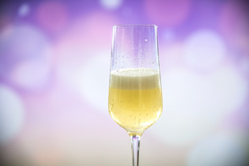 A glass of sparkling wine