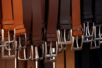 Leather men belts with buckles for sale.