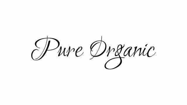 Animated Appearance in Video Graphic Transition Effect of Cursive Text of Black
Pure Organic Phrase Isolated on White  Background