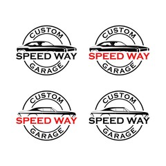 Speedway custom garage logo vector