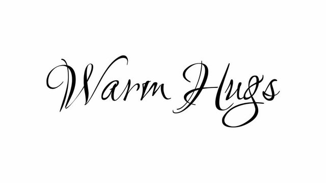Animated Appearance in Video Graphic Transition Effect of Cursive Text of Black
Warm Hugs Phrase Isolated on White  Background