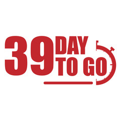 Obraz premium 39 day to go label, red flat promotion icon, Vector stock illustration: For any kind of promotion