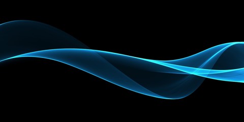
Blue abstraction with waves. Modern panoramic background