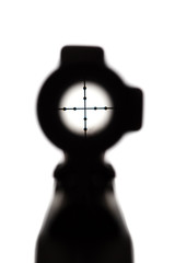 Natural view through optical sight isolated on white