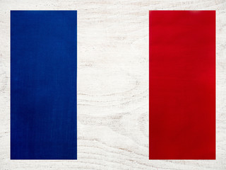 French Flag. Beautiful greeting card. Close-up, view from above. National holiday concept. Congratulations for family, relatives, friends and colleagues