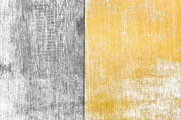 Scratched gray and yellow wooden textured background