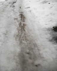 Slippery winter road