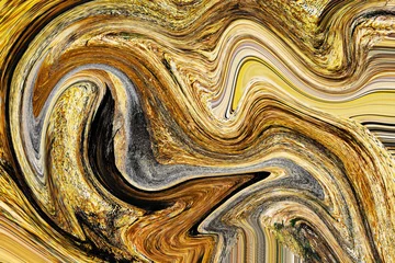 Foto auf Acrylglas Gold fluid art marbling paint textured background © Rawpixel.com