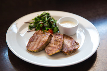 beef tongue with greens