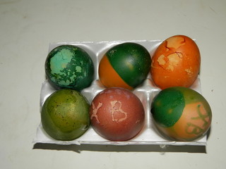 Easter eggs are in the box.