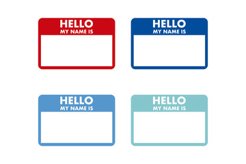 hello my name is sticker tag vector © Passatic
