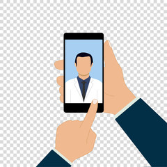 online doctor phone health medical consult vector illustration