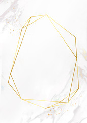 Golden frame on a marble background - 340844758