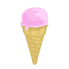ice cream strawberry chocolate and vanilla cornet scoop sweet sugar summer symbol cold snack isolated on white background