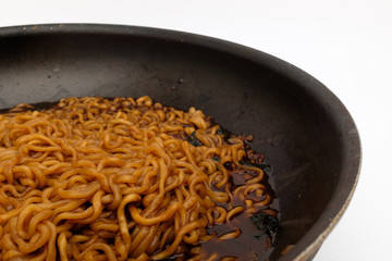 Jjajang ramen on white background