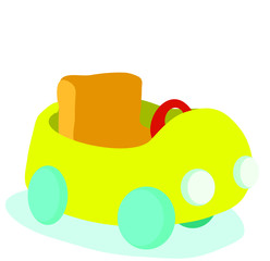 cute cartoon car drive baby kids icon isolated on white background