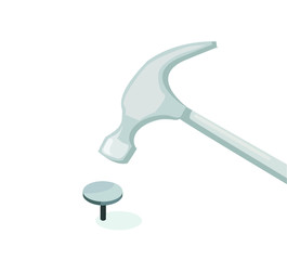 hammer hammering nail tool symbol handy man repair isolated on white background 