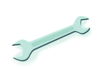 wrench tool symbol isolated on white background