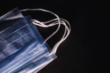 Personal protective equipment. Disposable medical mask. Gauze bandage for respiratory protection. Medical accessories.