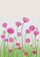 Abstract floral watercolor painting .Spring flower seasonal nature background illustration .pink flowers background